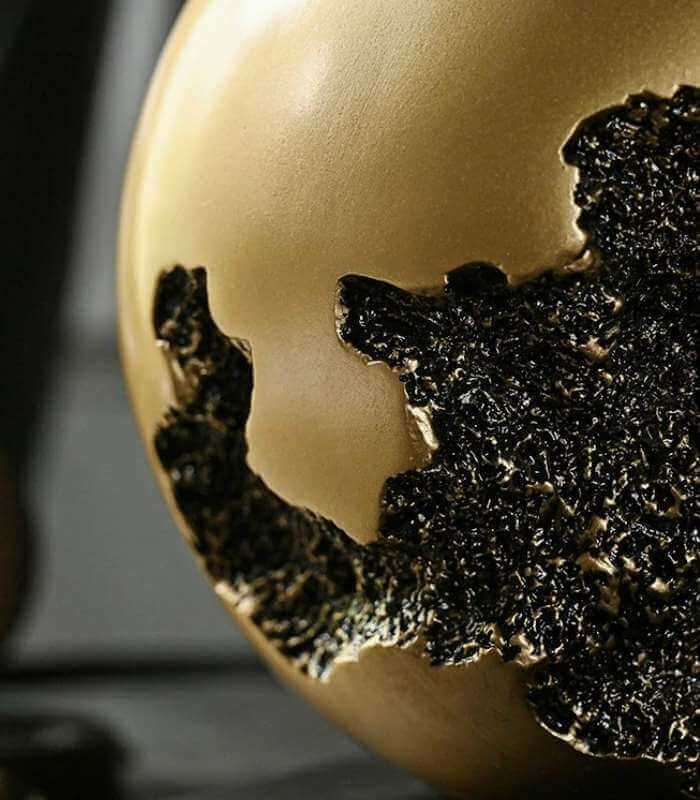 Molten Meteorite Sculpture - Captivating Spherical Desk Art