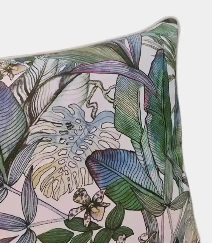 Botanical Haven Decorative Cushion Cover  Tropical & Coastal Fern Print Throw Pillow Cover  45x45 cm