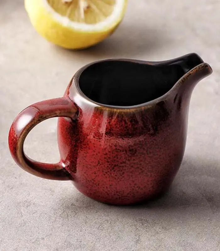 Set 2 PCS Handcrafted Ceramic Gravy Boat Pitcher - 80ml, Multiple Colors