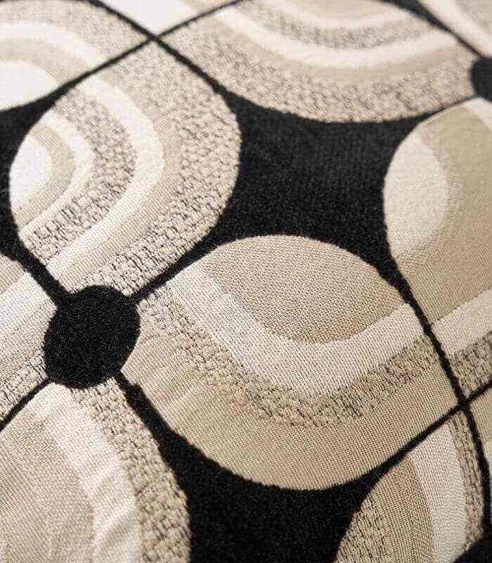 Modern Geometric Woven Cushion Cover - Black and Beige