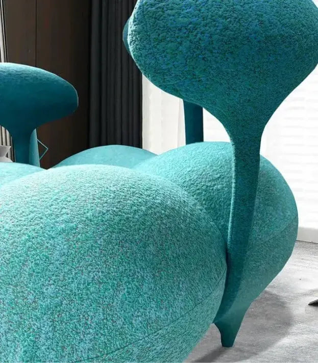 Lunar Bloom Armchair - Modern Artisanal Upholstered Sculptural Accent Chair