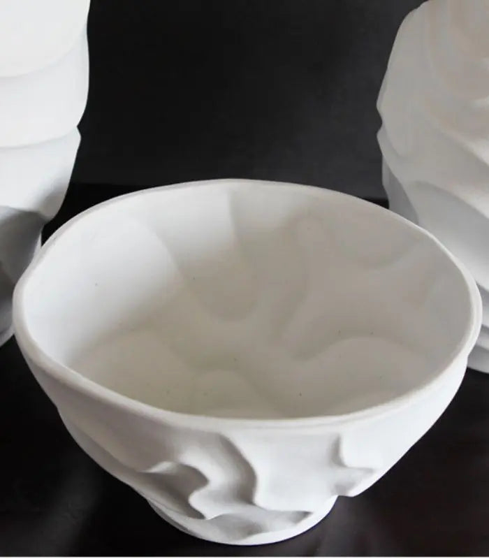 Sculptural Wave Ceramic Vase – Handcrafted Organic Design White