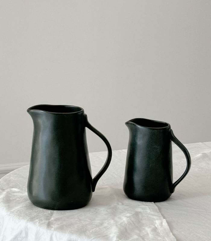 SERENA Modern Ceramic Water Pitcher - Handcrafted Minimalist Flower Vase & Decorative Jug (Available in 2 Sizes)