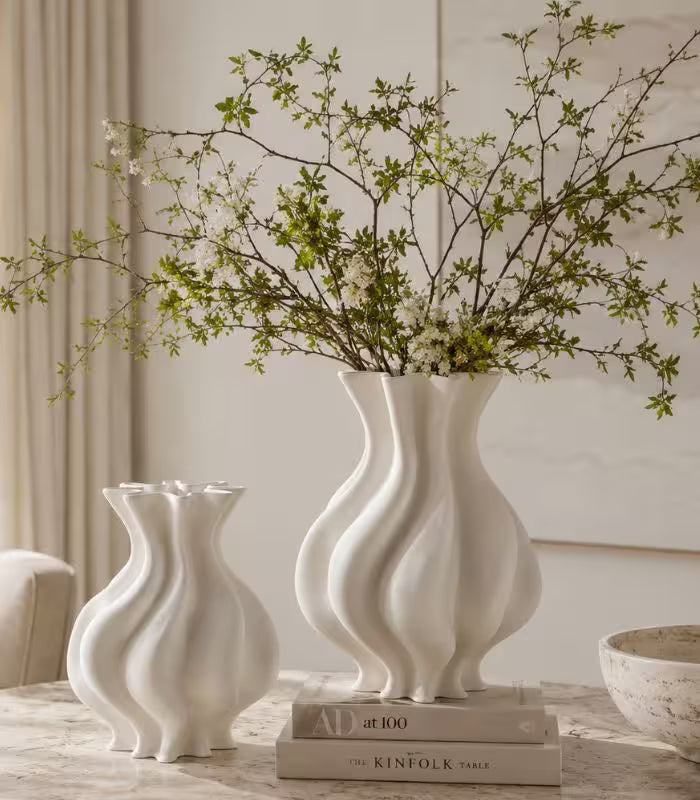 Cascade Ceramic Vase – Sculptural Twisted Design