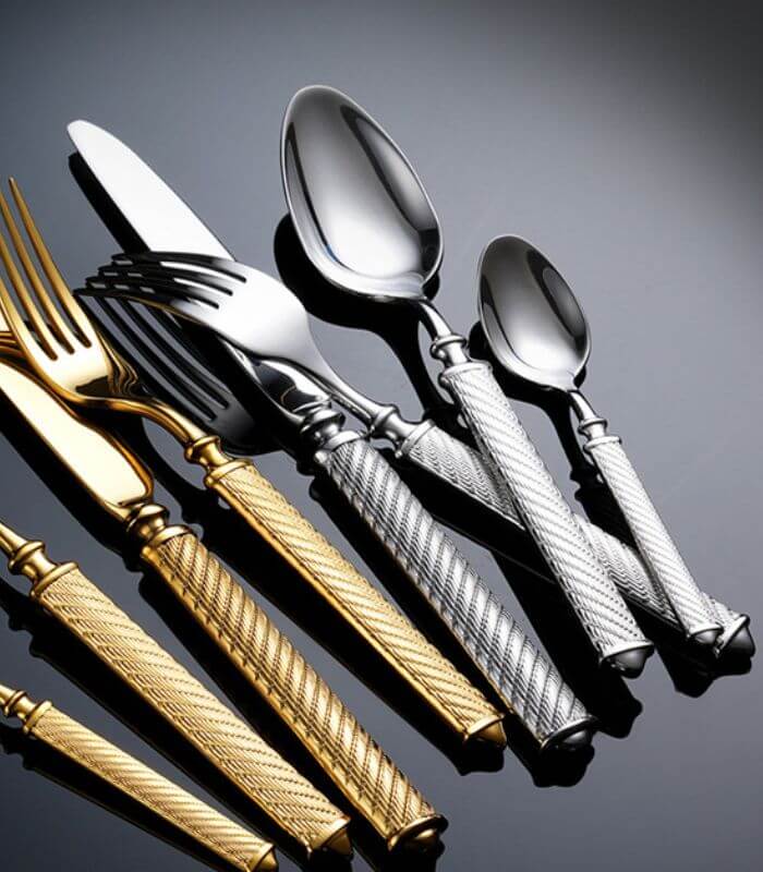 Belmont Regal Twisted Cable Premium Flatware Set - Luxury Stainless Steel Cutlery Collection (24-Piece or 16-Piece Set)