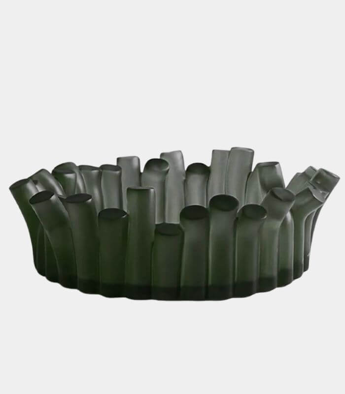 Bamboo Grove Decorative Bowl – Sculptural Resin Design