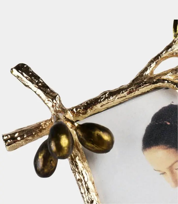 Golden Olive Branch Ornate Photo Frame  Alloy