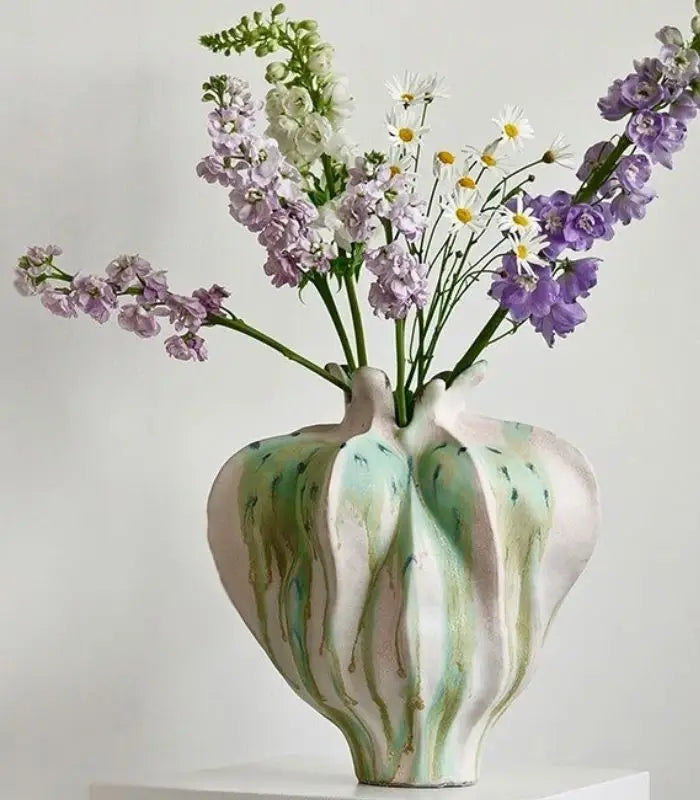 Marea Ceramic Vase – Artisan Coastal Glaze Desig 32 cm