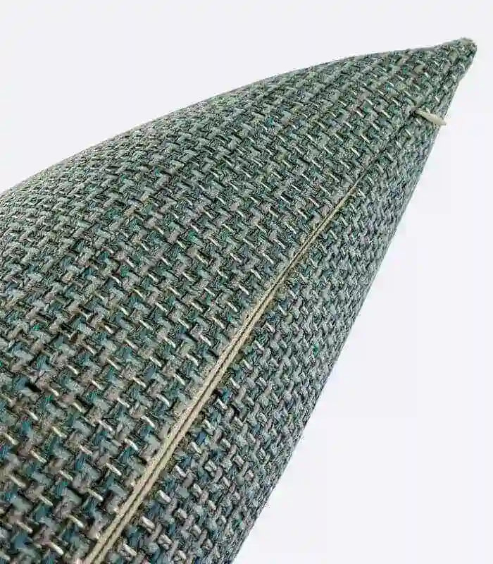 Textured Woven Teal Throw Pillow Cover - Stylish Accent Cushion Cover