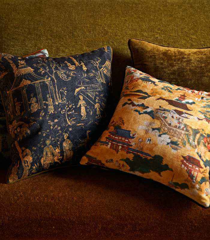 Decorative Cushion Cover Asian-Inspired Chenille Print