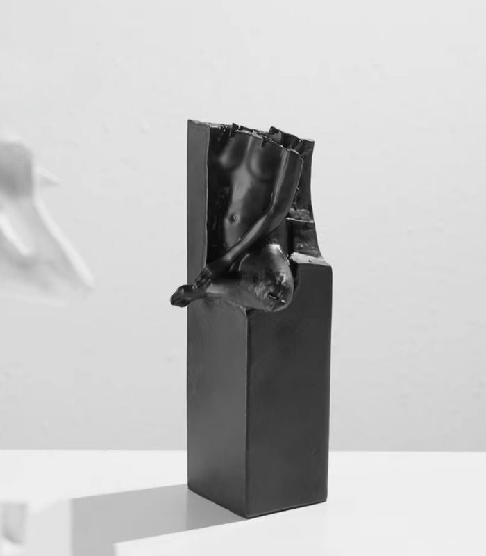 Modern Abstract Human Form Bookends - Artistic Resin Sculpture Set for Home Library