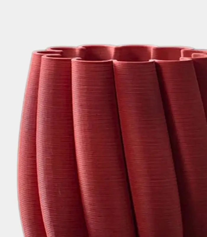 Crimson Ceramic Spiral Vase – Contemporary Twisted Design 32 cm (12.6 in)