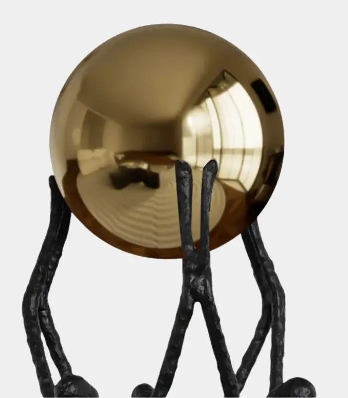 Atlas Collective Sculpture - Modern Abstract Human Form with Gold Sphere 40 cm