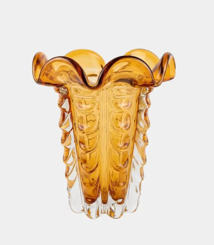 The Deco Amber Glass Vase Tabletop Vase