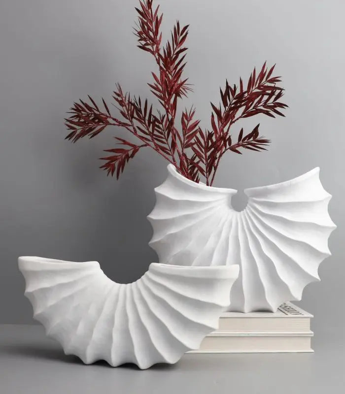 Vase Handcrafted Shell Shaped Living Room Decor