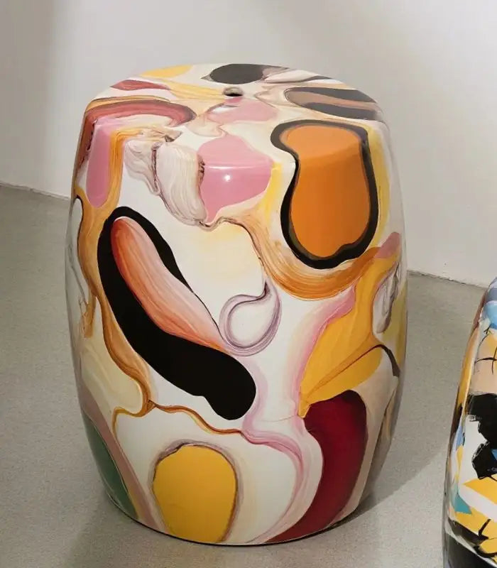 Sonoma Porcelain Stool (Side Table) – Hand-Painted Artisan Design