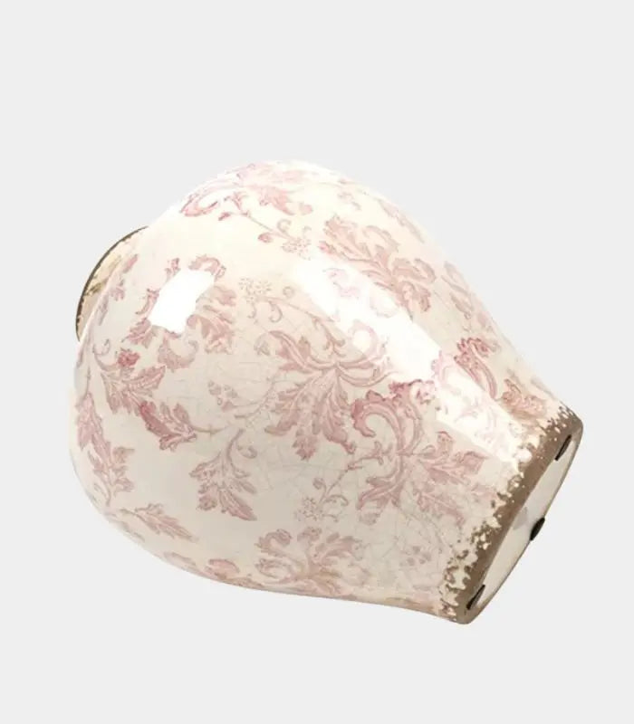 Vintage Porcelain Vase – Rose Toile with Crackled Glaze