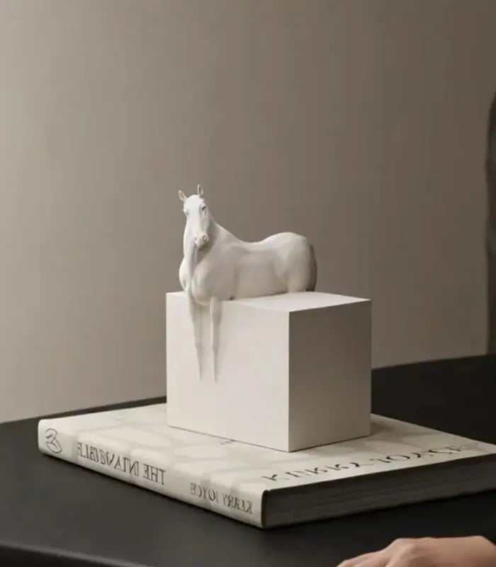 Beaumont Horse Sculpture – Matte White Figurative Décor, 2 Styles Resin