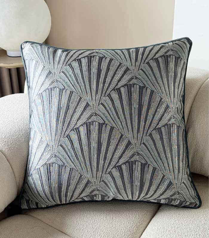 Palais Art Deco Fan Cushion Cover | Designer Jacquard & Velvet Pillow Case  45cm x 45cm