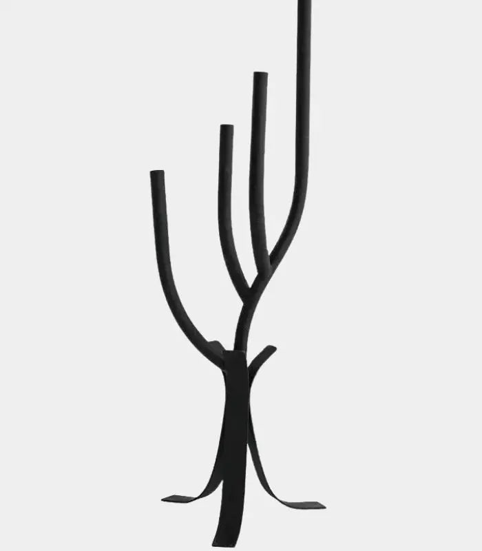Sculptural Branch Candelabra — Large Iron Candle Holder 64 cm / 25.2" Black