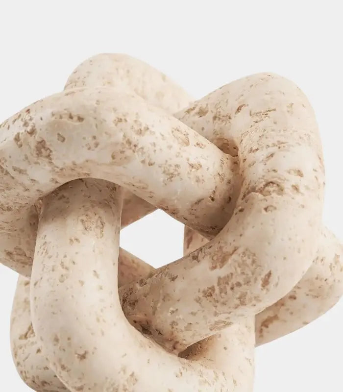 The Interlock Natural Travertine Sculpture Decorative Object 15 cm