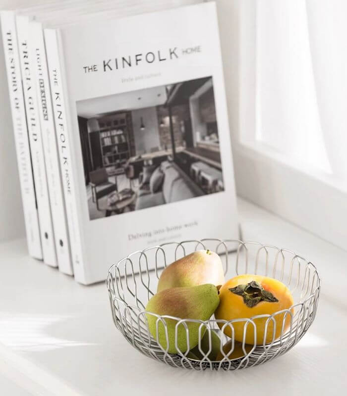 Minimalist Wire Fruit Bowl | Modern Stainless Steel Basket for Kitchen, Living & Dining