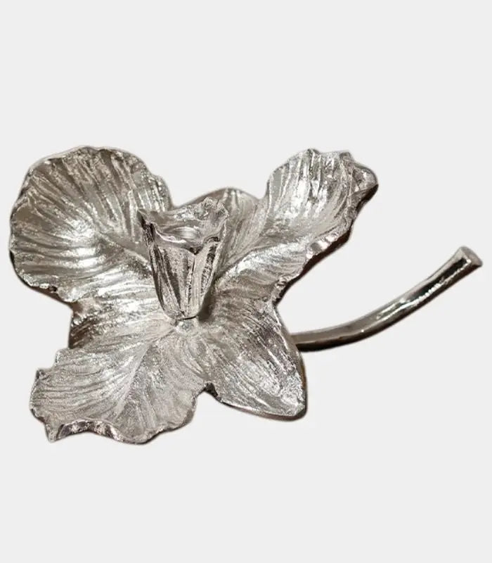 Orchid Bloom Candle Holder – Cast Aluminum Design