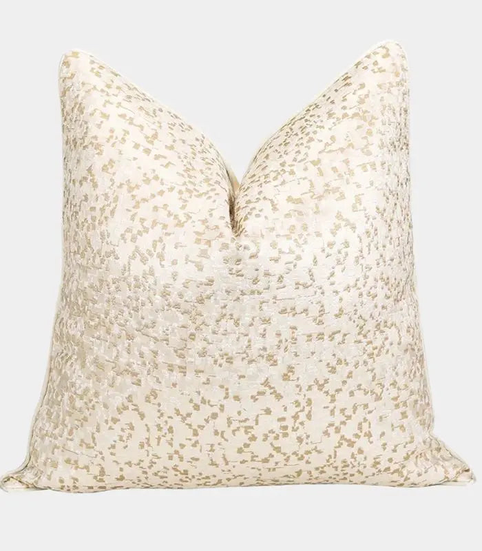 Gilded Fleck Jacquard Cushion Cover – Textured Abstract Design Pillow Case