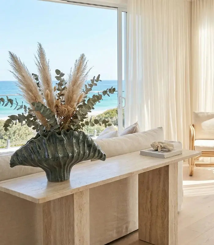 Seascape Ceramic Vase – Sculptural Shell Design