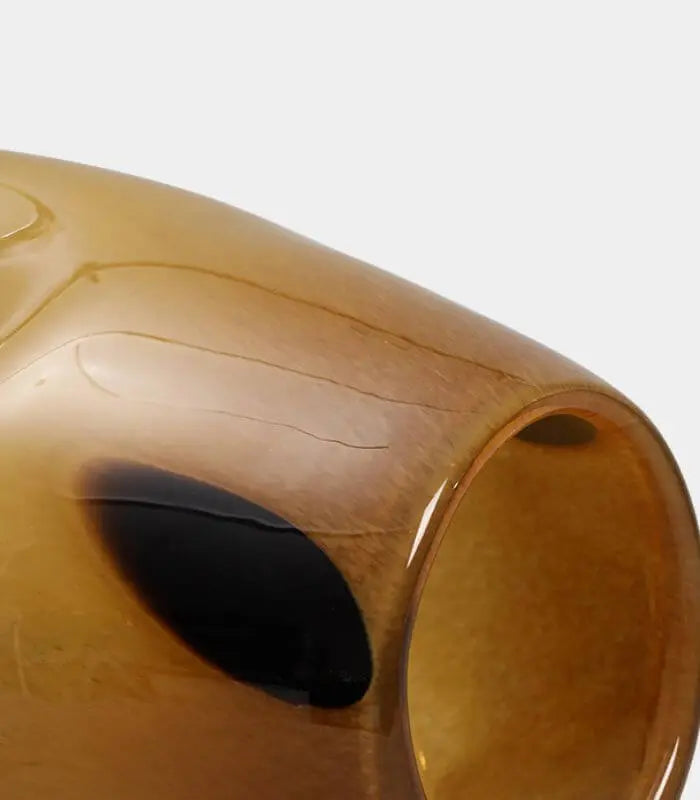 Solara Amber Glass Vase – Handblown Abstract Accent Design