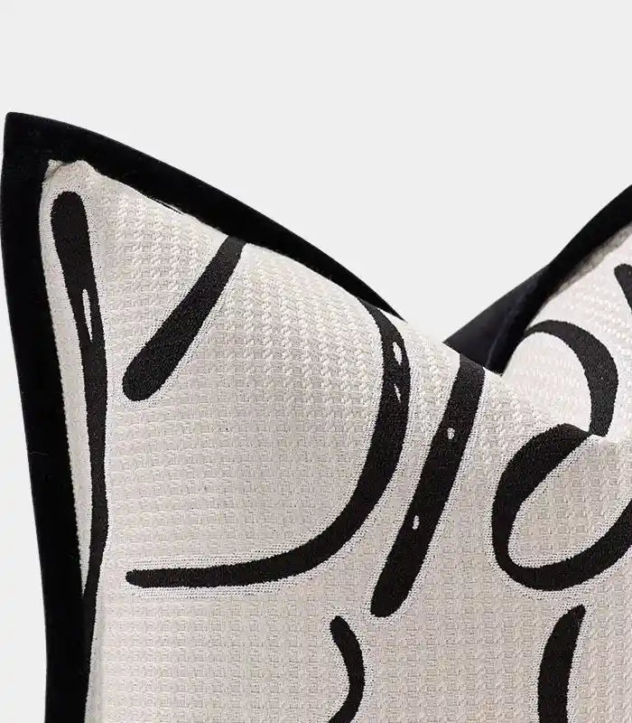 Kaia Abstract Line Cushion Cover – Contemporary Jacquard Design