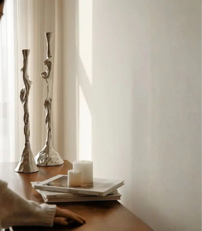 Seraphine Aluminum Candleholder – Sculptural Twisted Design