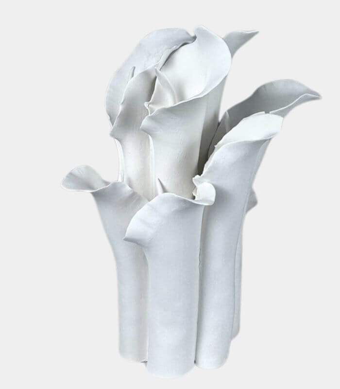 Handcrafted Ceramic Calla Lily Vase | Modern Sculptural Art Piece | Contemporary Home Decor