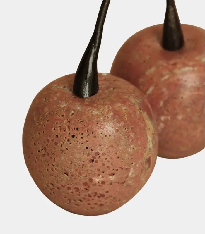Cerise Natural Travertine Art Sculpture Decorative Object 21 cm