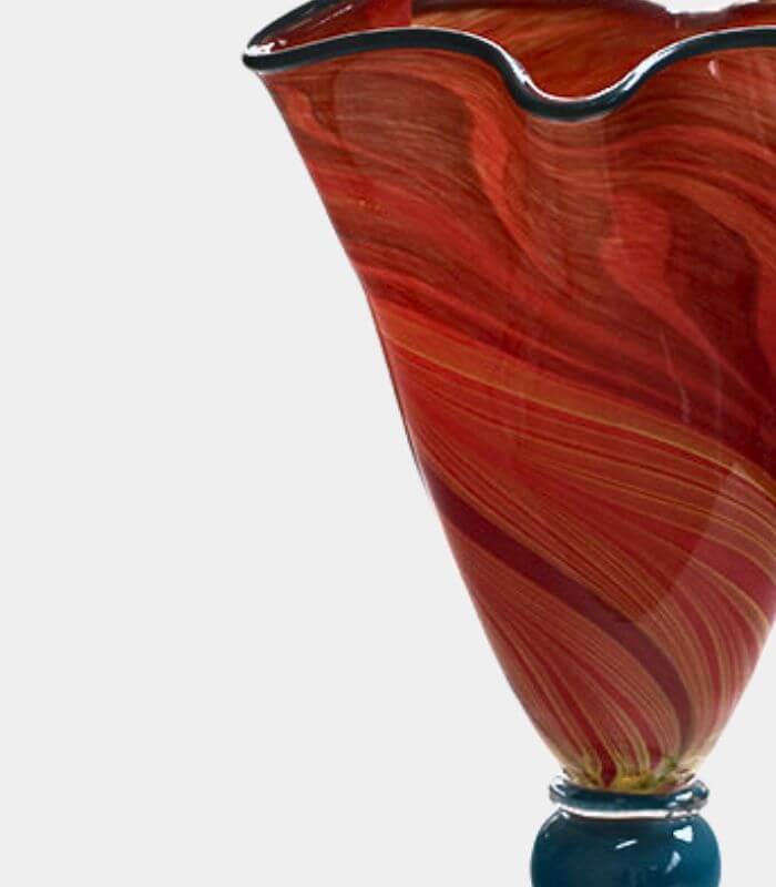 Mirabella Tabletop Vase Handcrafted Glass Vase with Vibrant Red Hues 30 cm