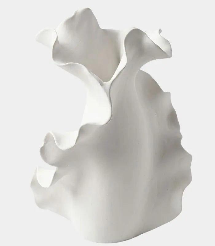 Ondine Handcrafted Tabletop Ceramic Vase White