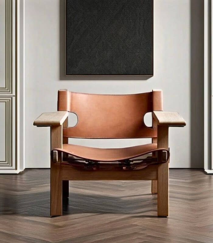 Arcadia Saddle Leather and Ash Armchair