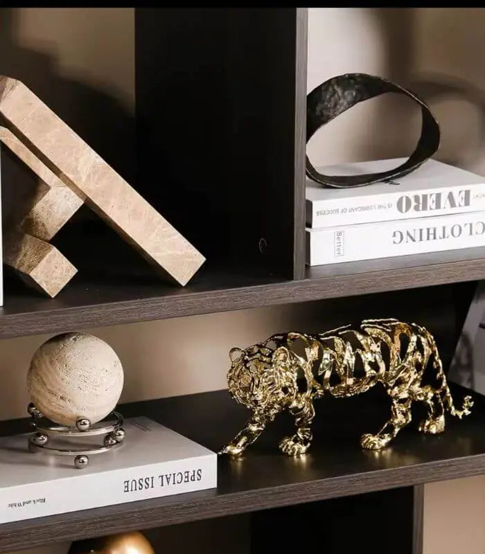 Golden Tiger Sculptural Accent Piece Decorative Sculpture Large 32 cm