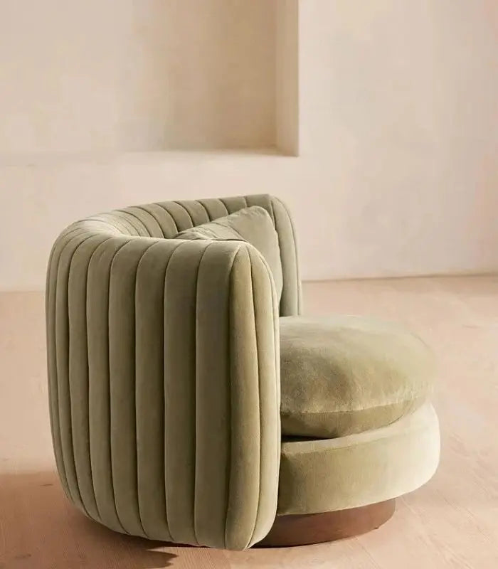 Palazzo Velvet Swivel Chair – Contemporary Channel-Tufted Design
