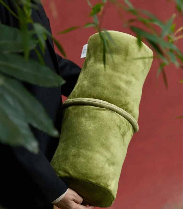 Decorative Cushion Bolster Bamboo Green with Insert 45 cm