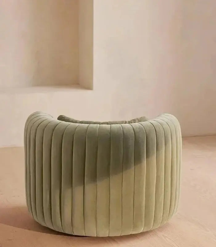 Palazzo Velvet Swivel Chair – Contemporary Channel-Tufted Design