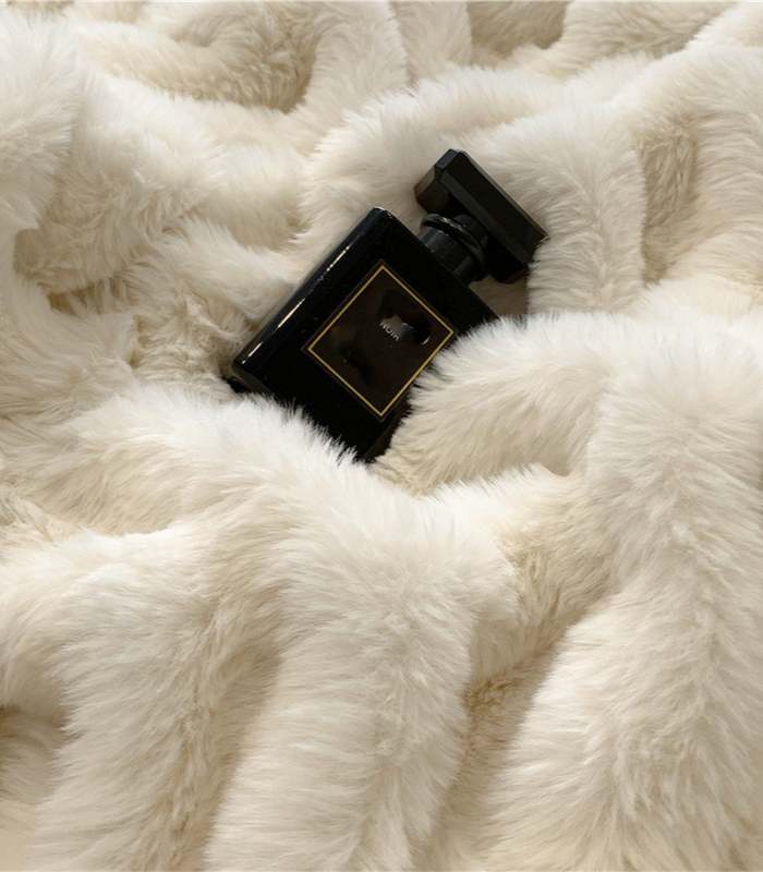 Faux Fur Throw Blanket Decorative Large White