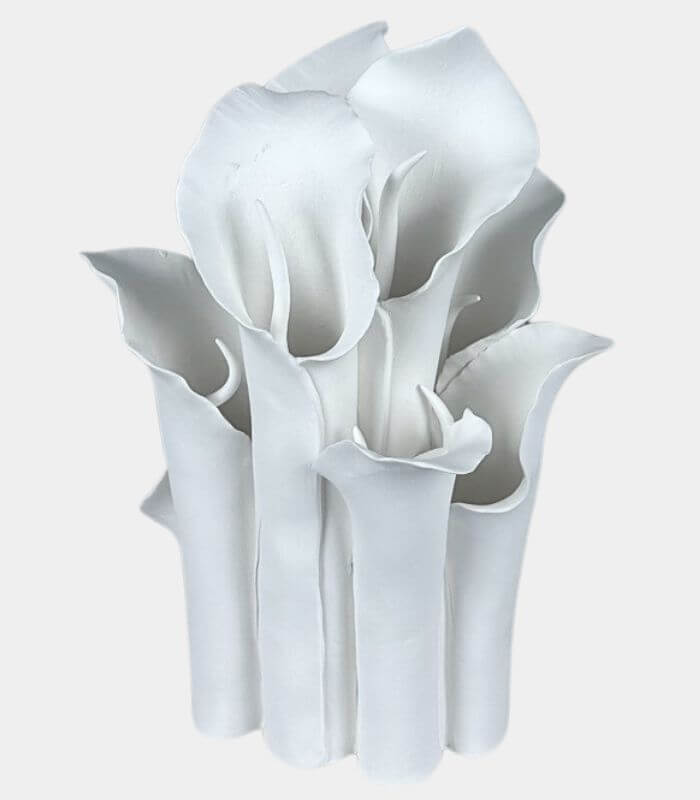 Handcrafted Ceramic Calla Lily Vase | Modern Sculptural Art Piece | Contemporary Home Decor