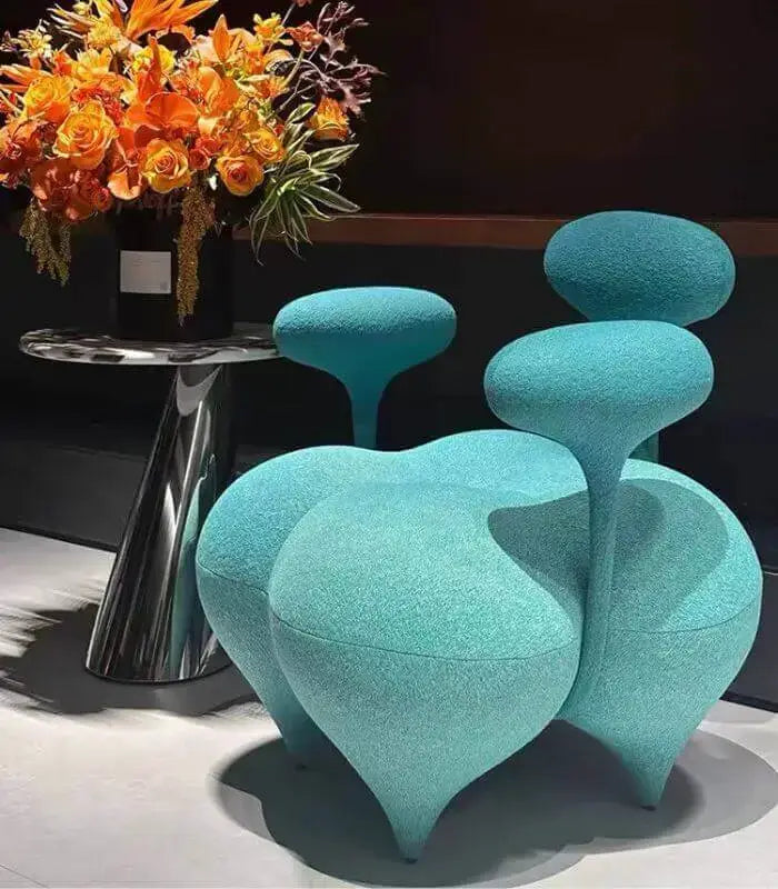 Lunar Bloom Armchair - Modern Artisanal Upholstered Sculptural Accent Chair