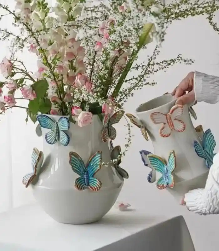 Mayfield Butterfly Ceramic Vase – Handcrafted 3D Butterfly Embellished Design