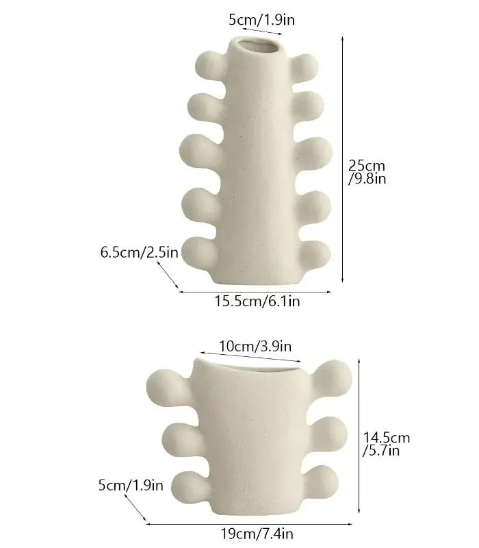 Ceramic Vase Aurora Elegant Cream White