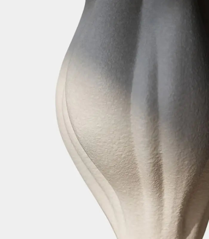 Valenza White Ceramic Sculptural Vase – Handcrafted Flowing Form 37 cm