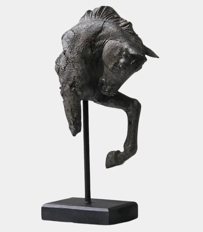 Contemplative Equine Decorative Sculpture Artisan Resin Object Large 43 cm (16.9 in) Black