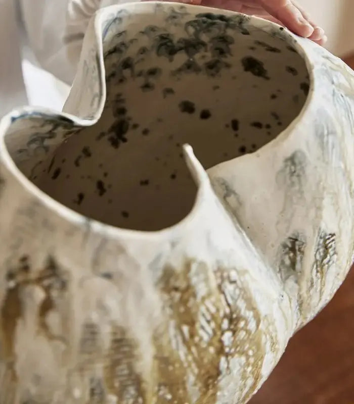 Winslow Handcrafted Ceramic Vase – Hand-Painted Earth-Tone Sculptural Vessel