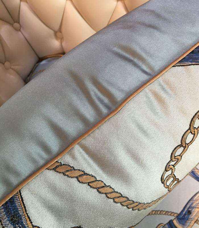Buckle Throw Cushion Cover Blue Pillow Cover 45x45 cm Satin